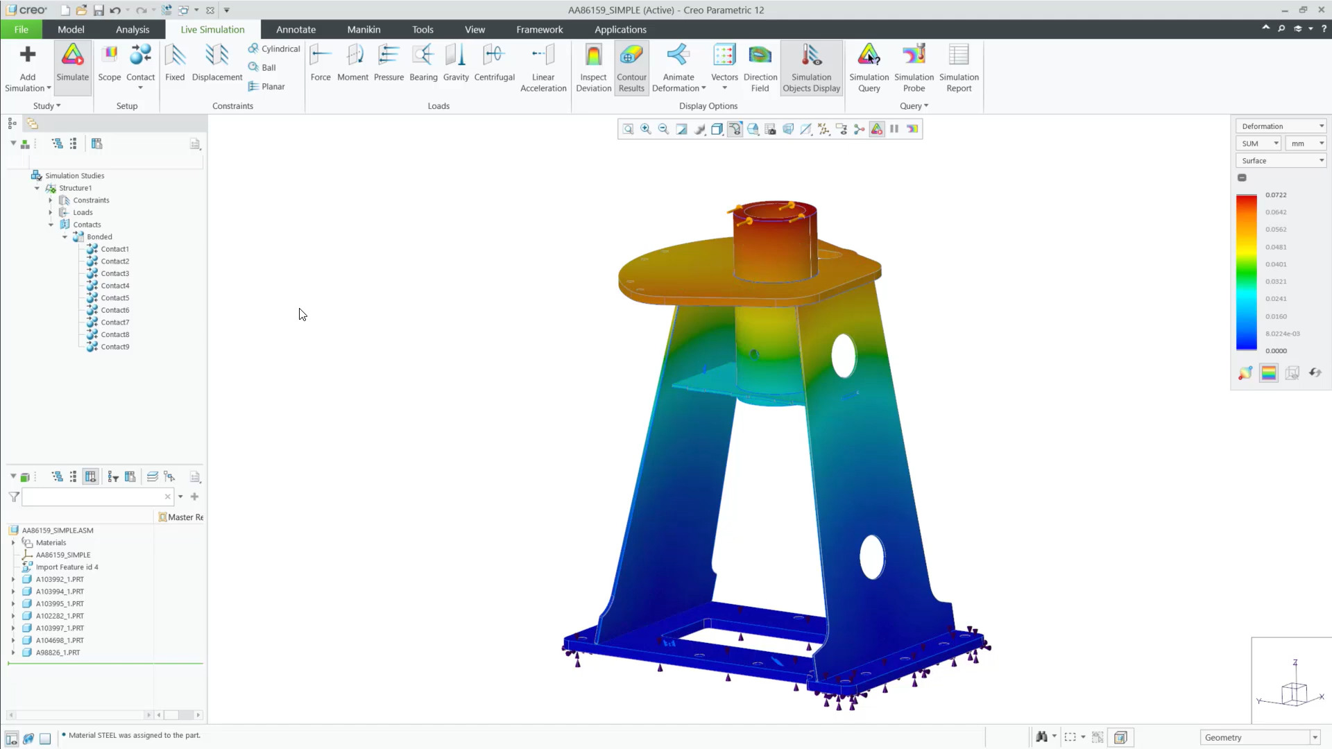 PTC Creo deformatie simulatie